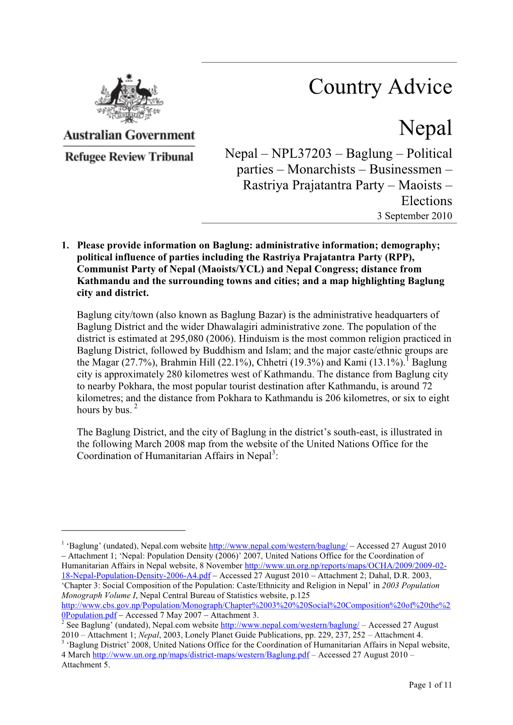 Nepal – NPL37203 – Baglung – Political Parties – Monarchists