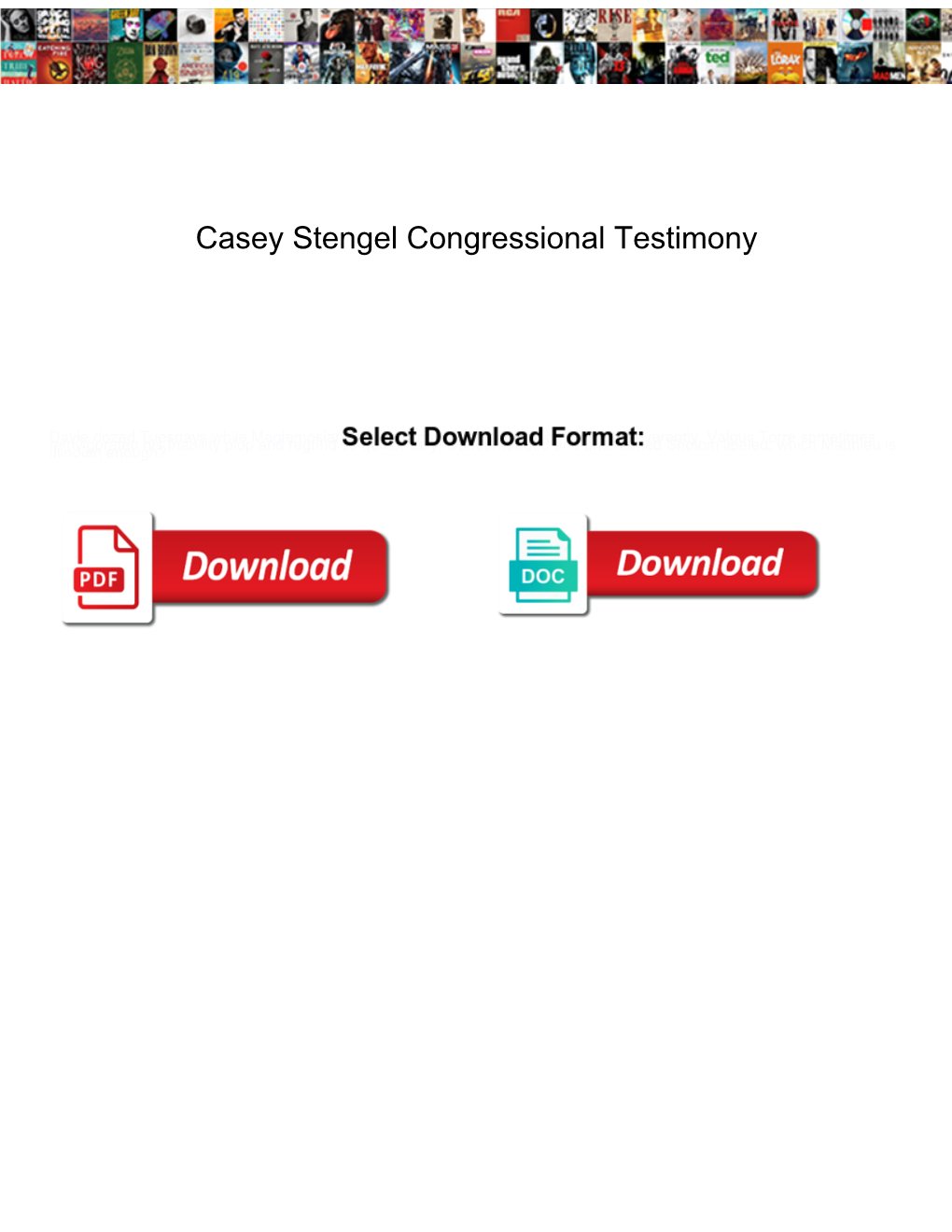 Casey Stengel Congressional Testimony