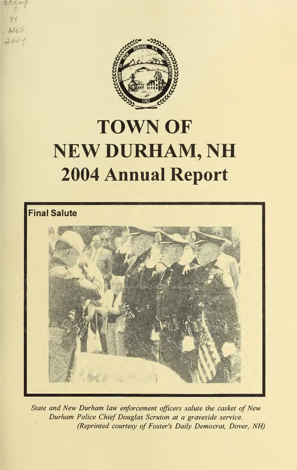 Annual Report of the Town of New Durham, New Hampshire