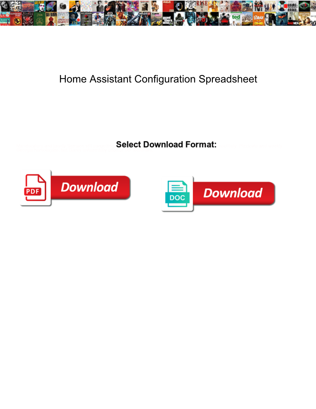 Home Assistant Configuration Spreadsheet