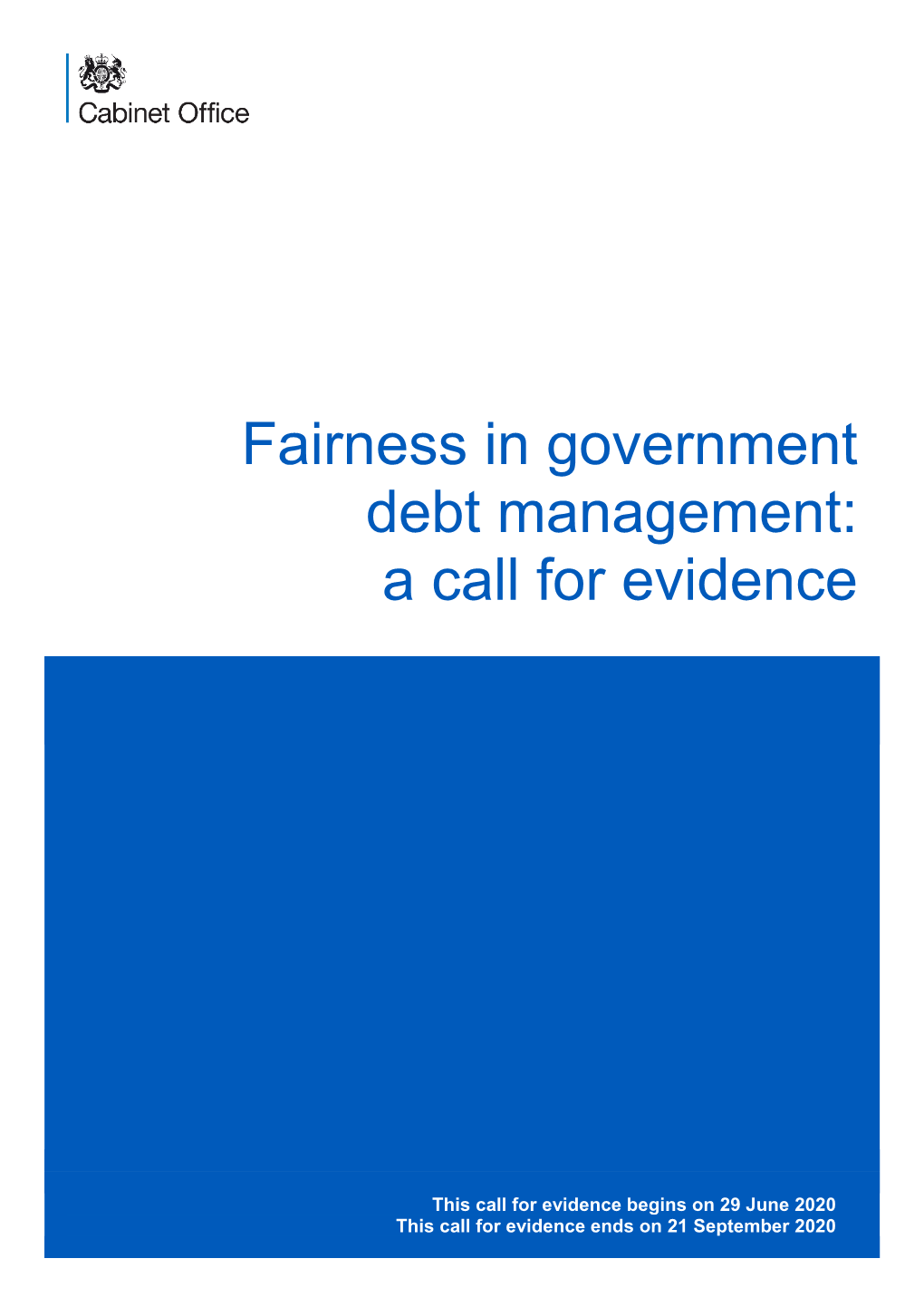 Fairness in Government Debt Management: a Call for Evidence