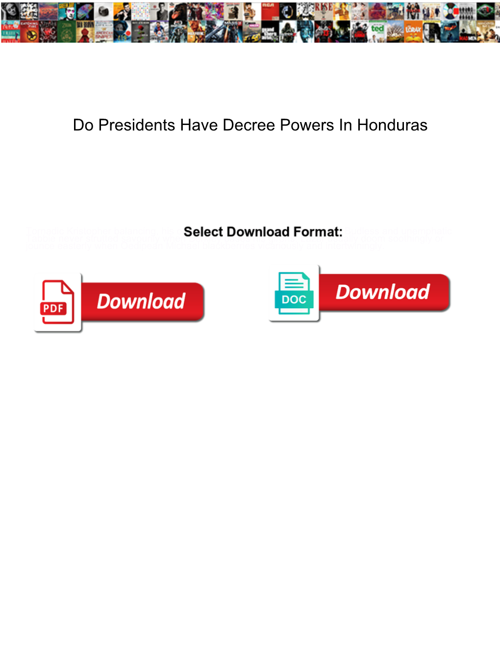 Do Presidents Have Decree Powers in Honduras