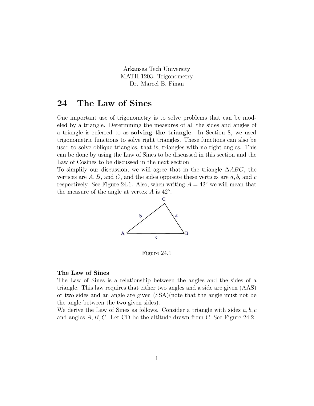 24 the Law of Sines