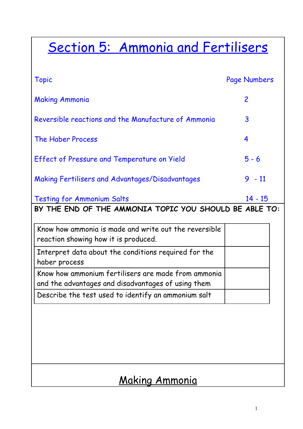 Section Two Includes s1