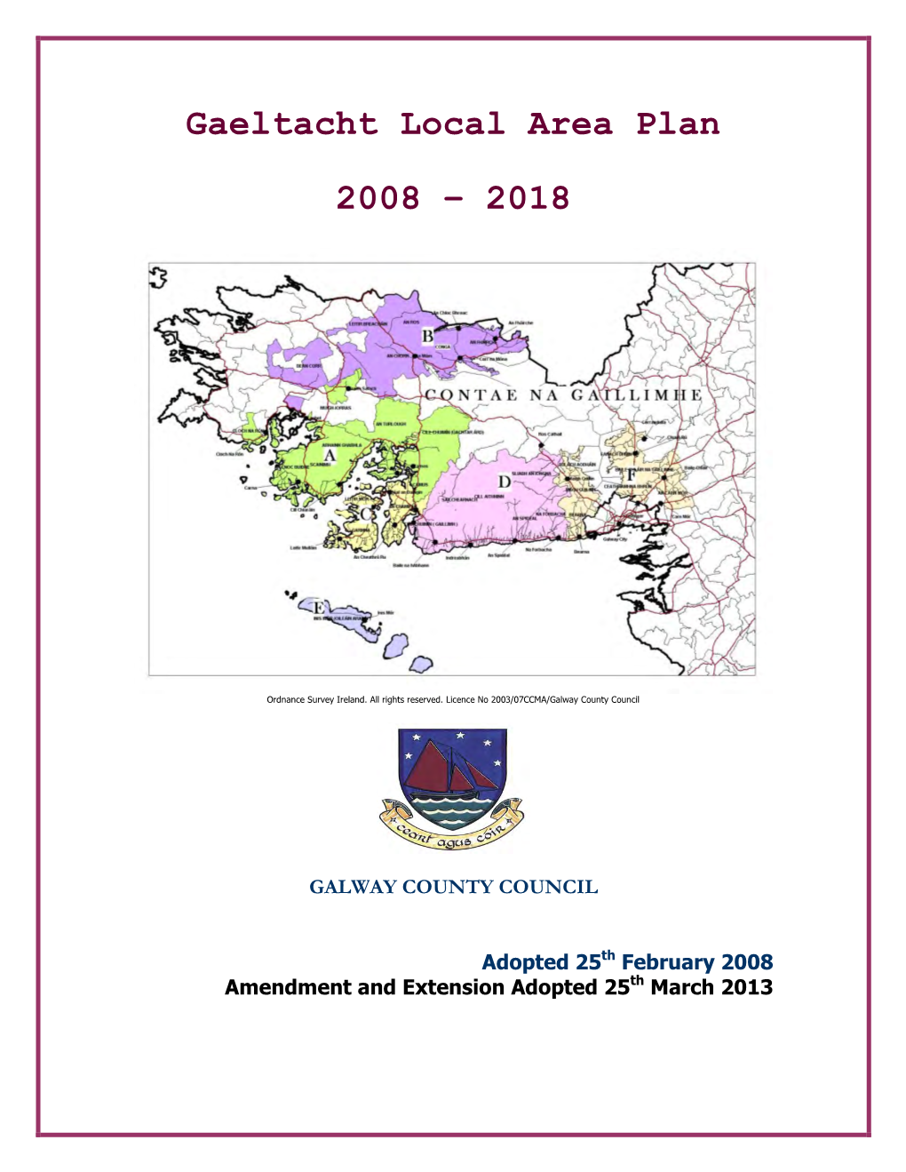 Gaeltacht Local Area Plan 2008 – 2018