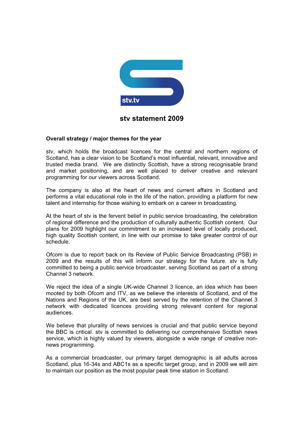 Stv Statement 2009