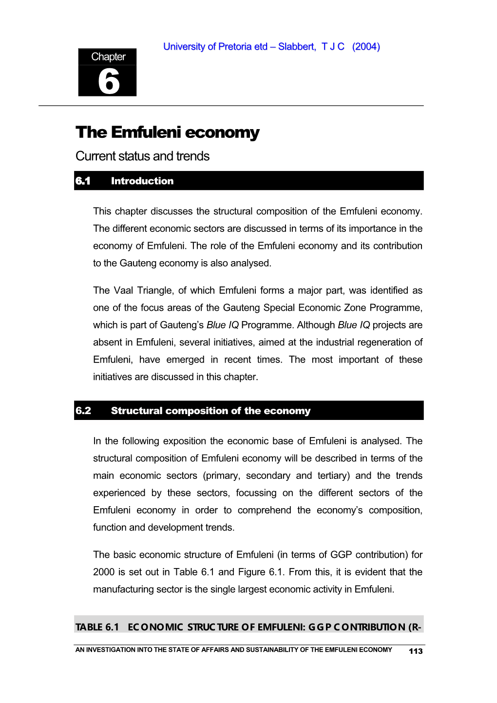 6 the Emfuleni Economy Current Status and Trends