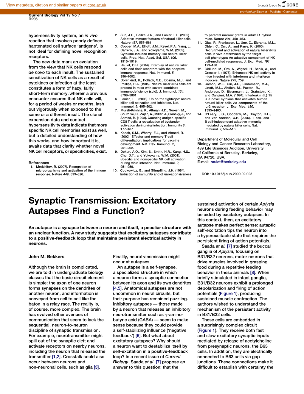 Synaptic Transmission