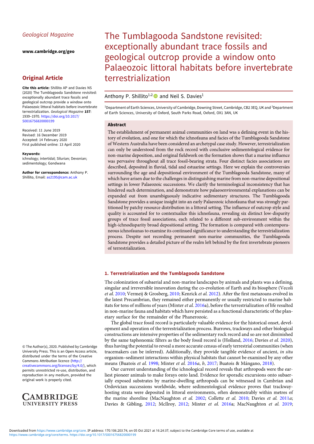 The Tumblagooda Sandstone Revisited: Exceptionally Abundant