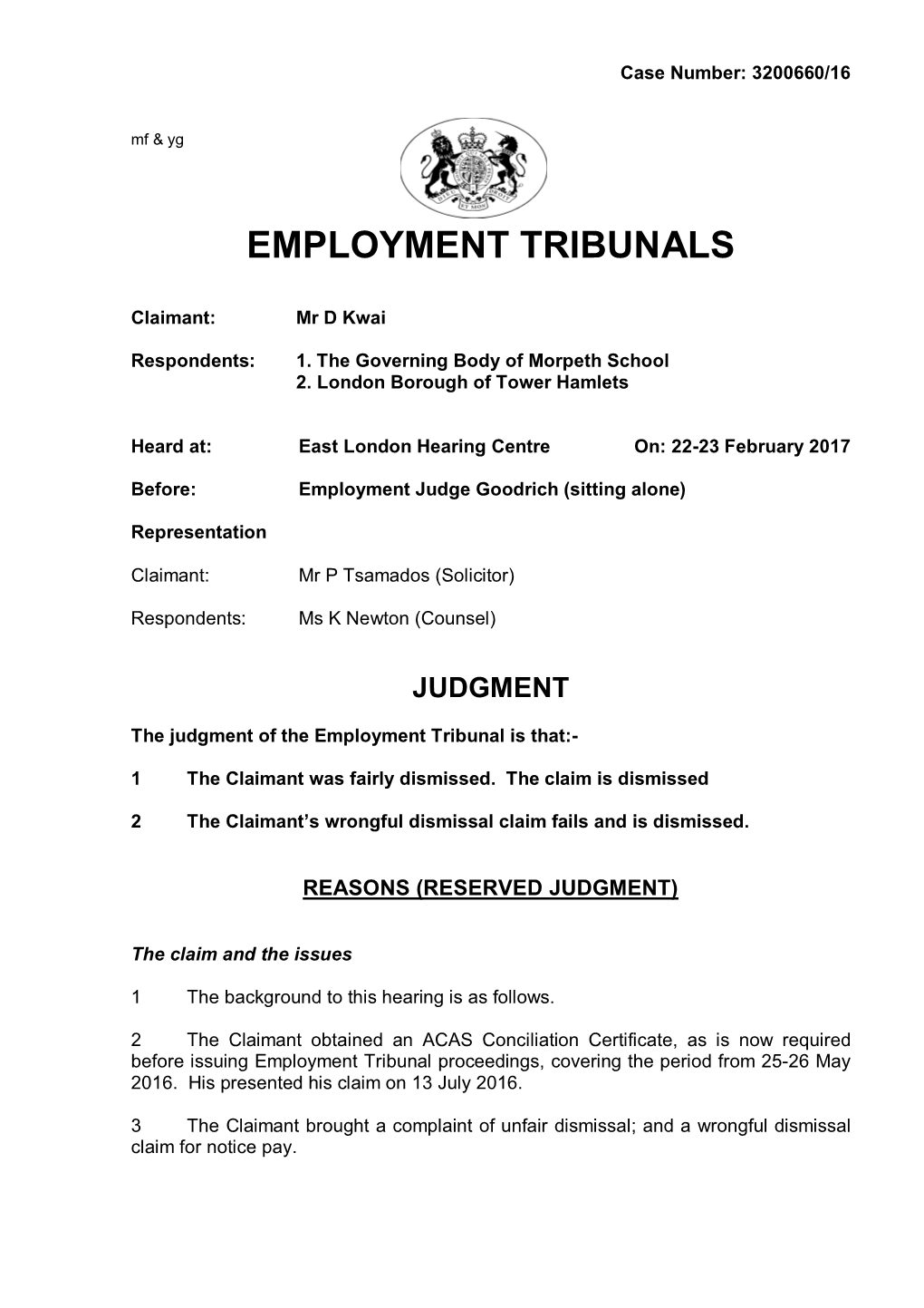 Employment Tribunals