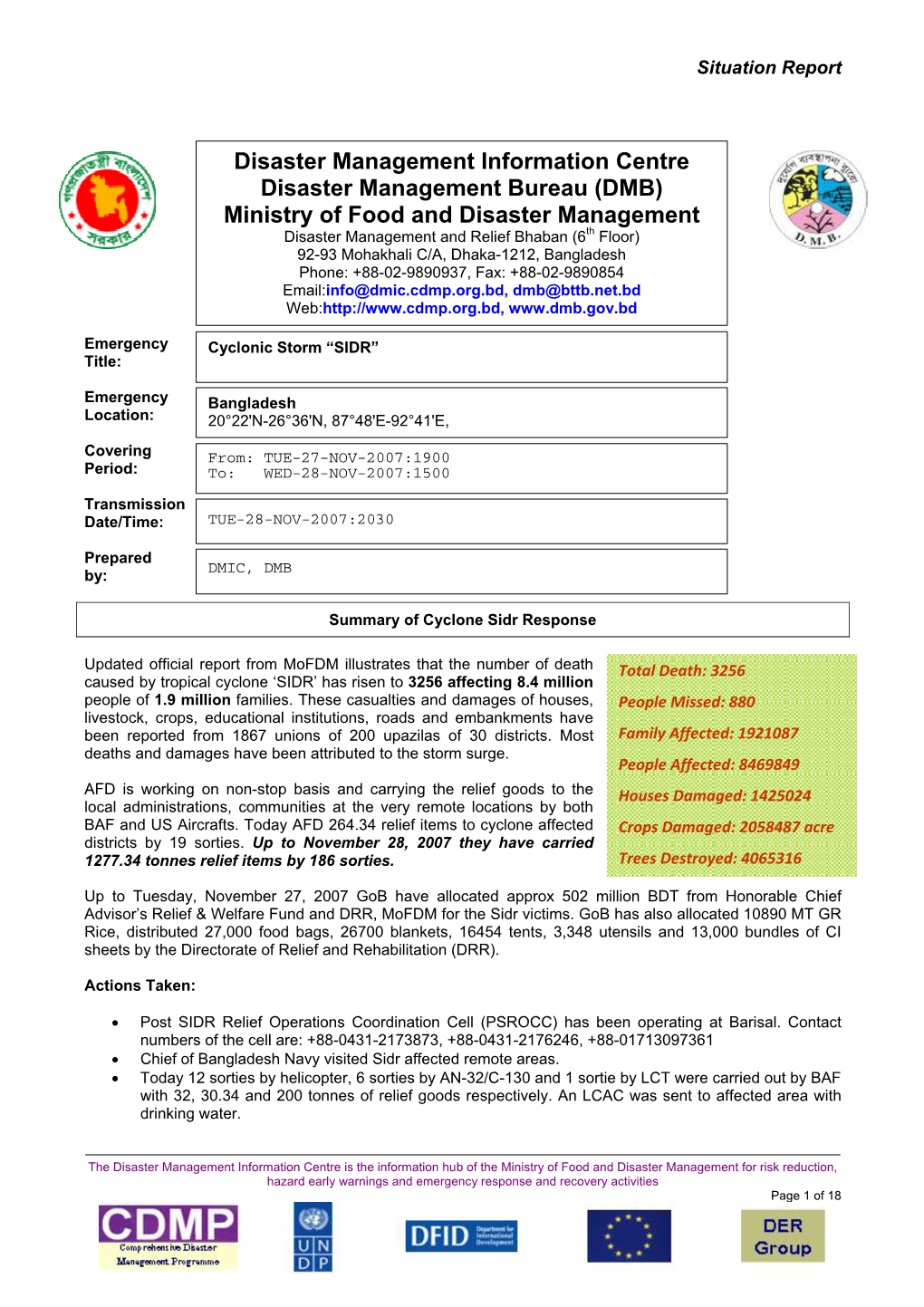 Ministry of Food and Disaster Management