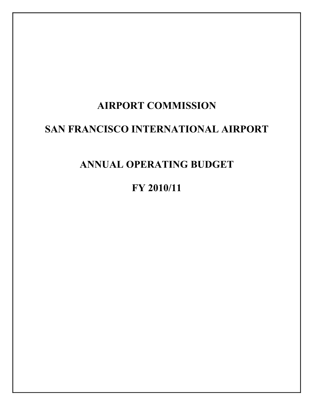 FY2010/2011 Annual Operating Budget (PDF)