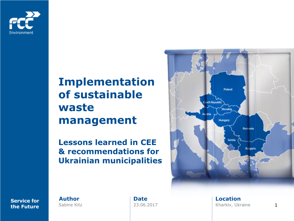 Implementation of Sustainable Waste Management
