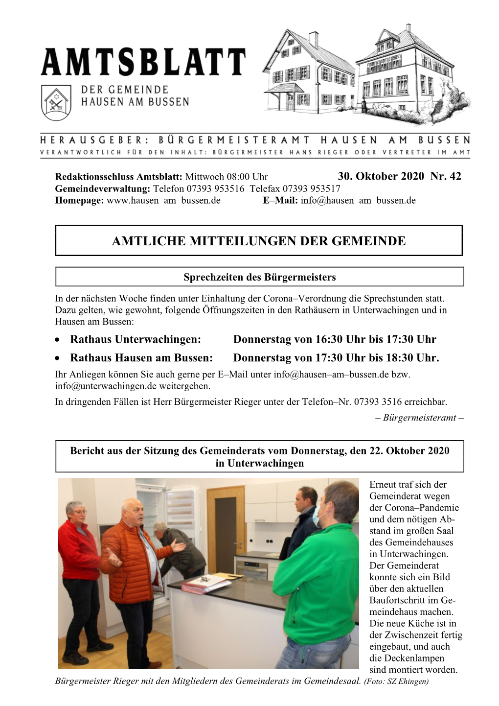 Amtsblatt Nr. 42 Vom 30.10.2020