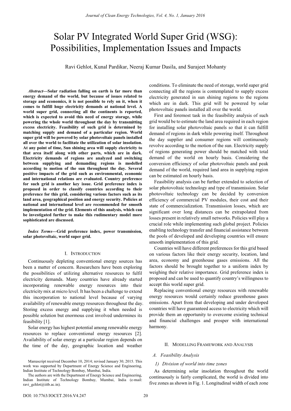 Solar PV Integrated World Super Grid (WSG): Possibilities, Implementation Issues and Impacts