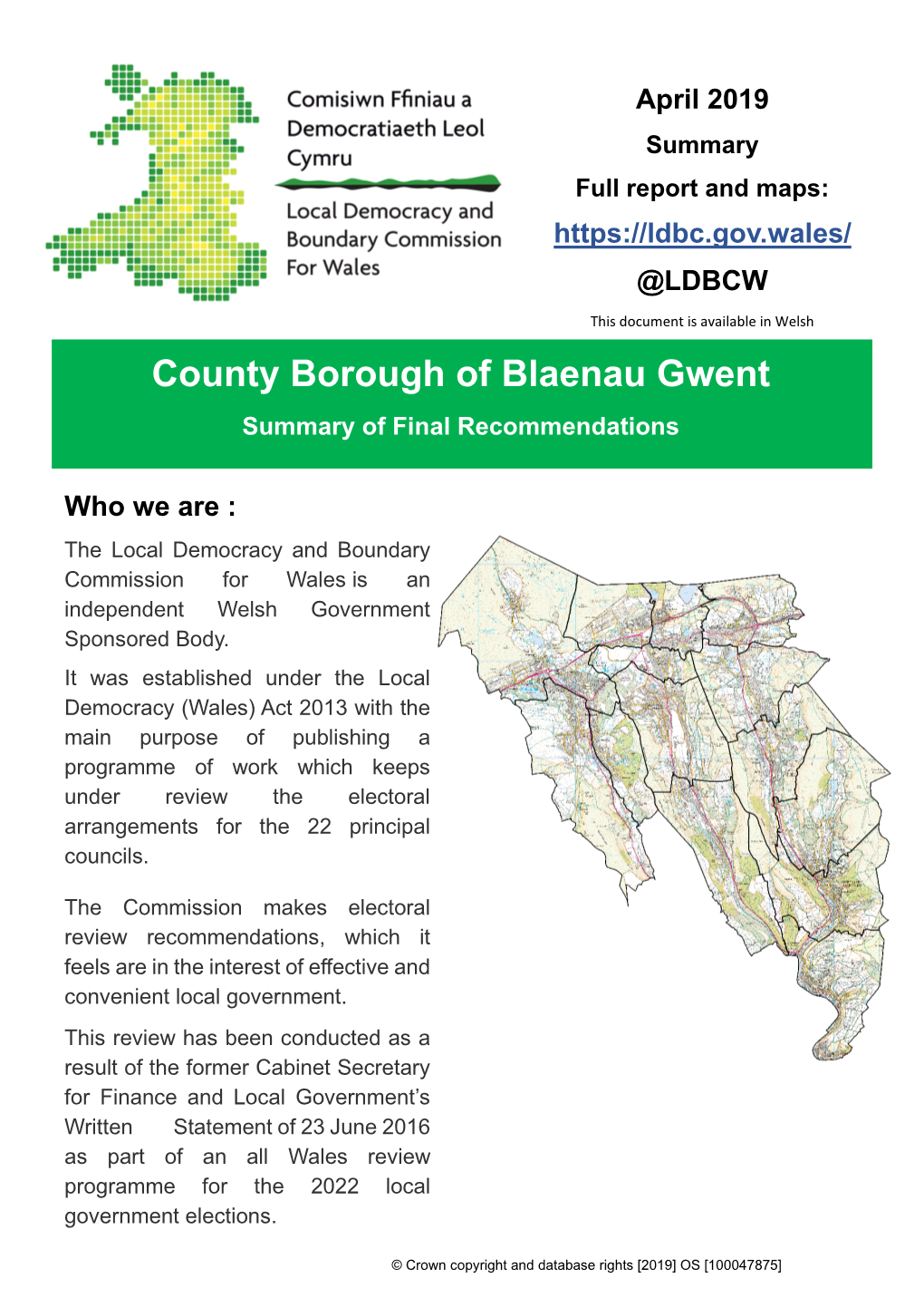 County Borough of Blaenau Gwent