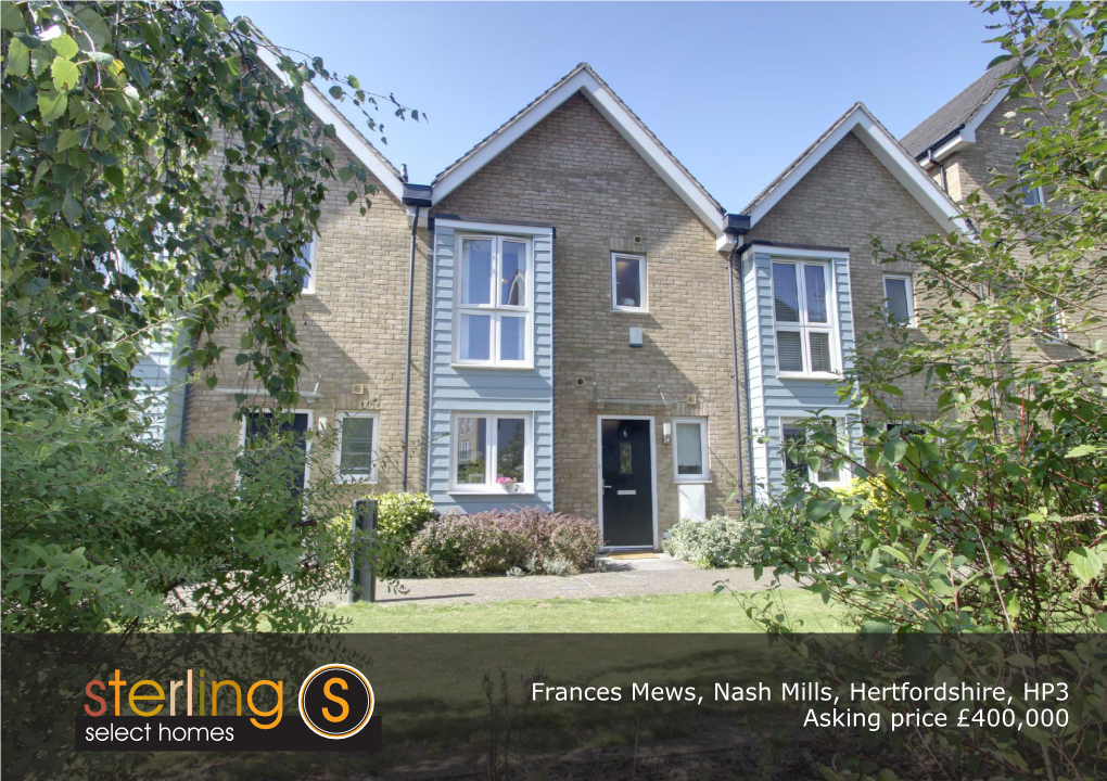 Frances Mews, Nash Mills, Hertfordshire, HP3 Asking Price