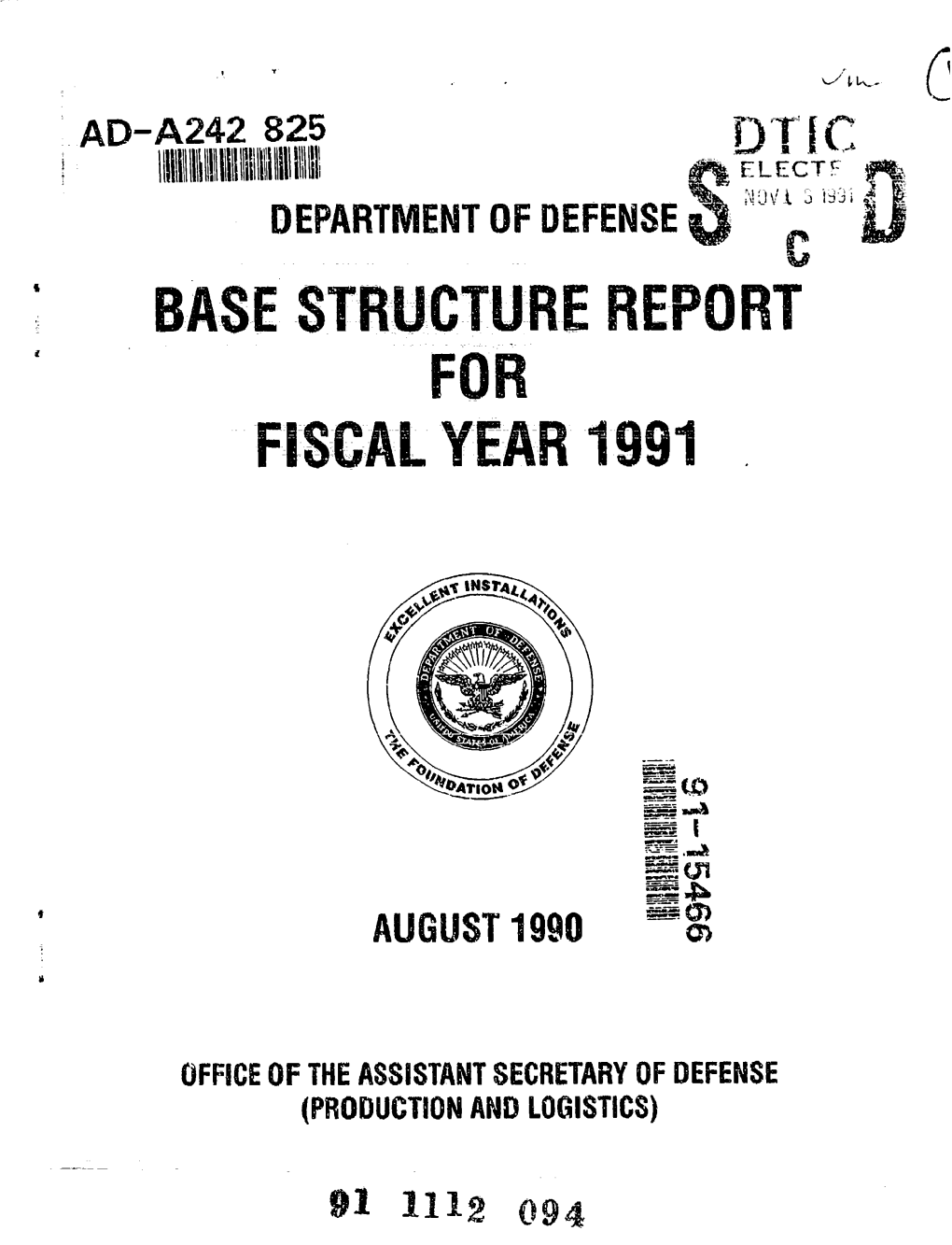 Base Structure Report Fiscal Year 1991