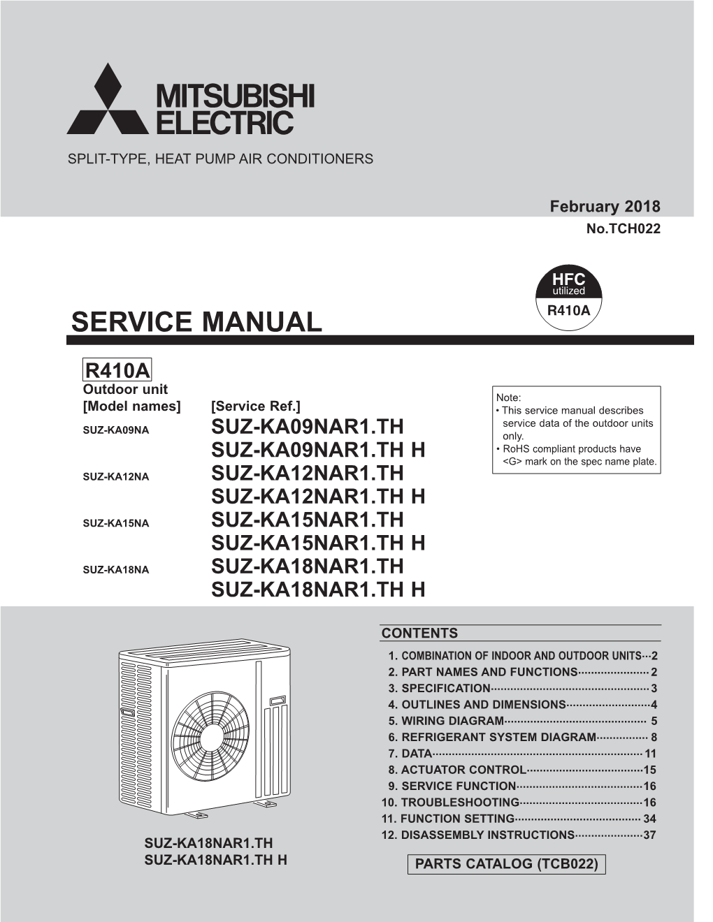 Service Manual SUZ-KA09 18NAR1.TH(H)