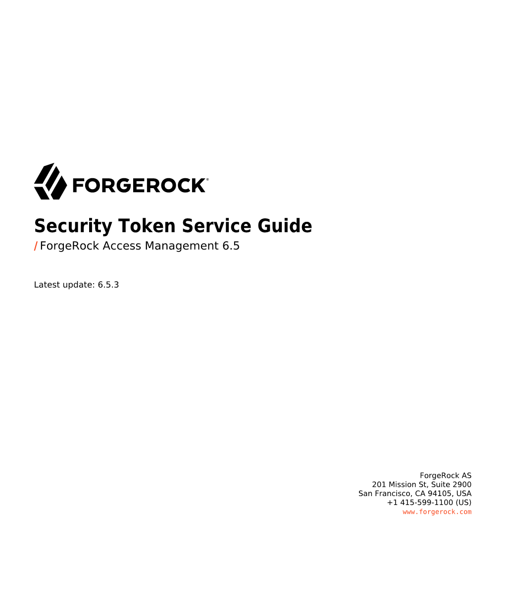 Security Token Service Guide / Forgerock Access Management 6.5
