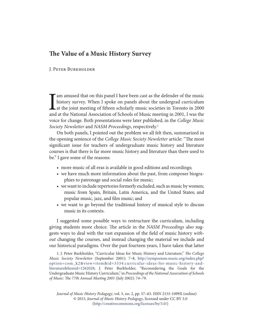 The Value of a Music History Survey