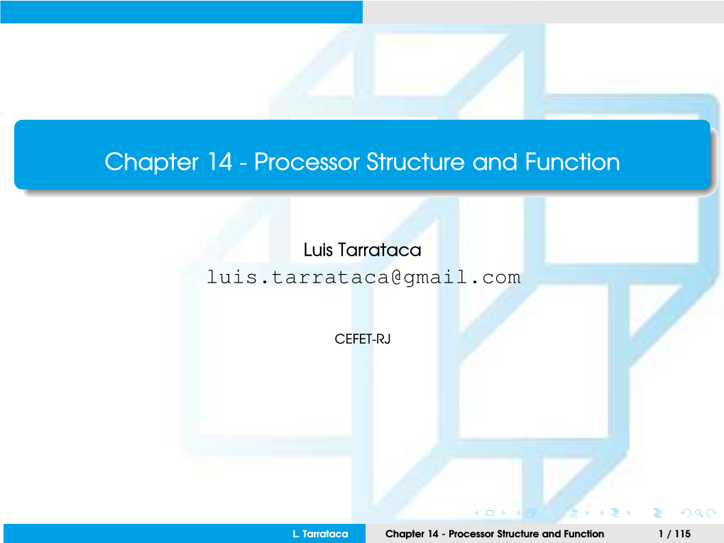Chapter 14 - Processor Structure and Function