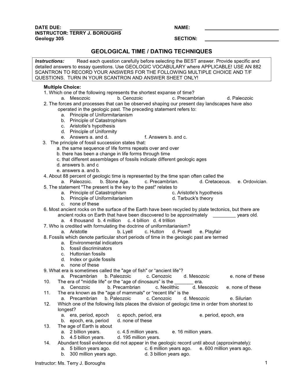 Geology 8: Geologic Dating