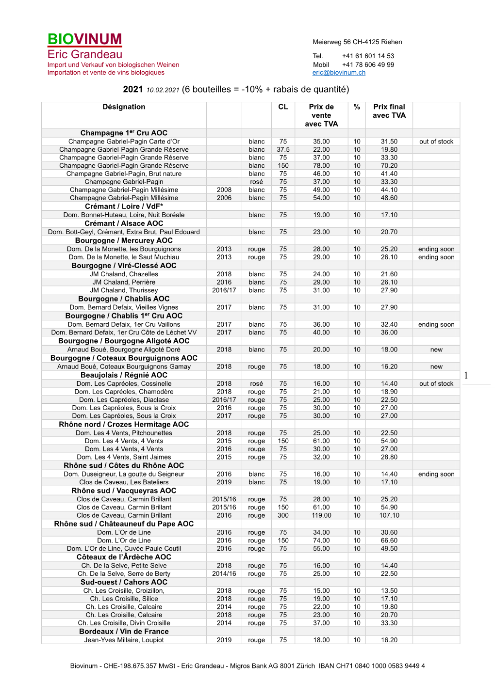 Tarif Particuliers (Pdf)