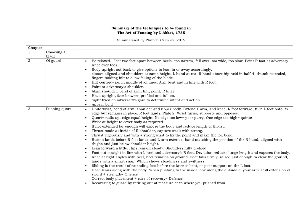 L'abbat's Fencing Method