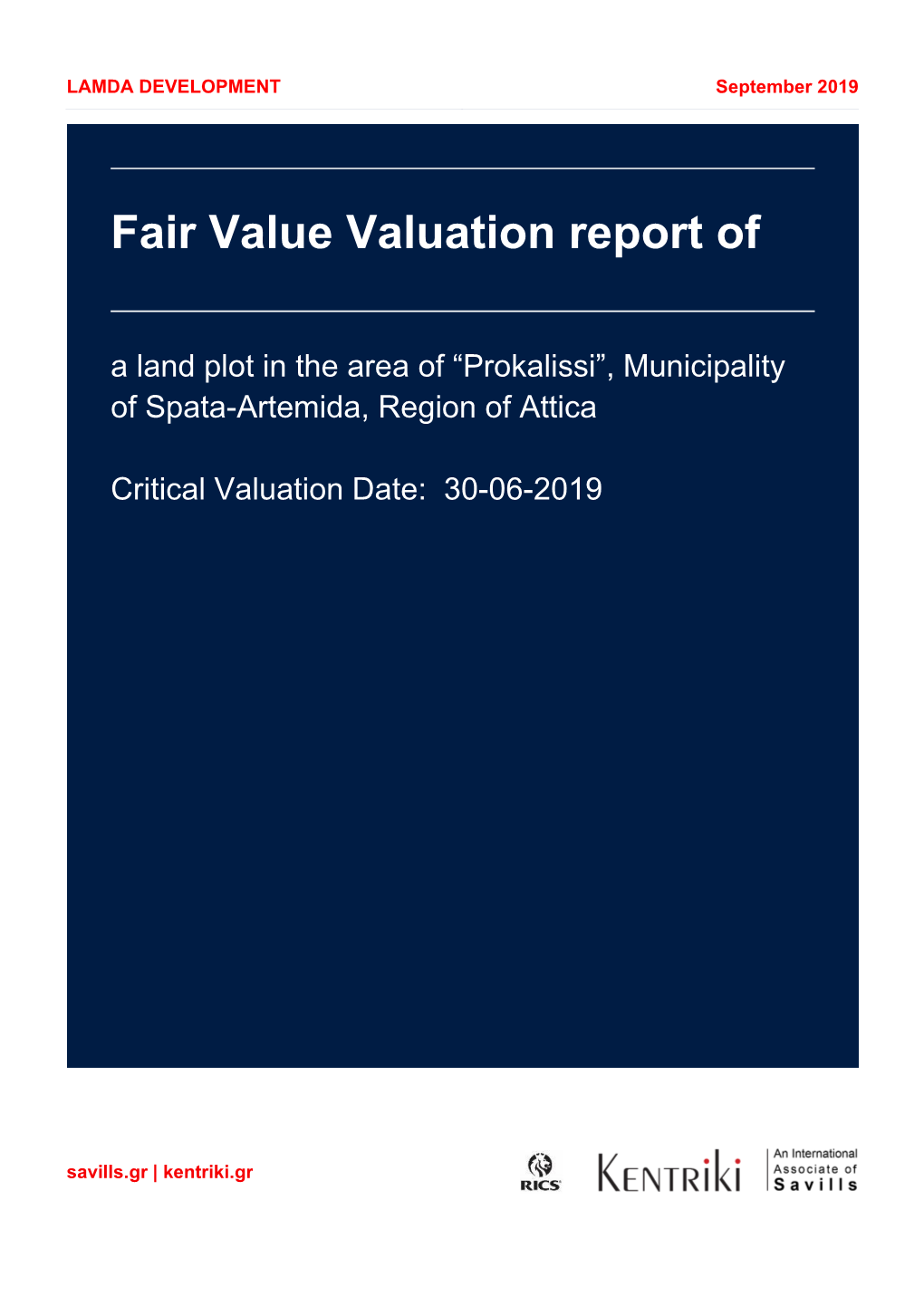 Fair Value Valuation Report Of