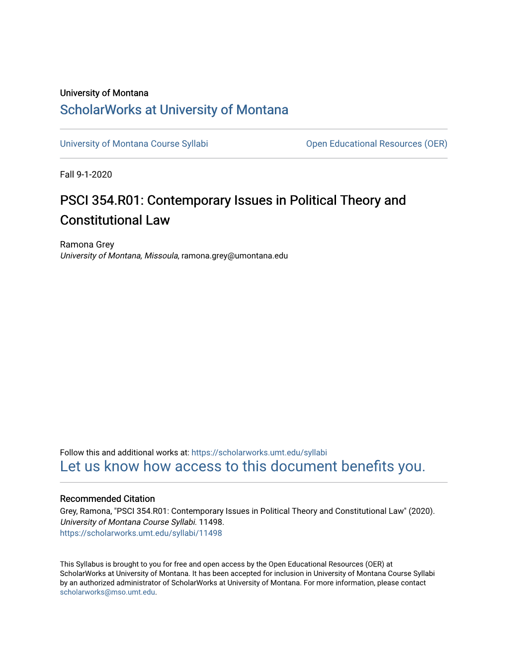 Contemporary Issues in Political Theory and Constitutional Law