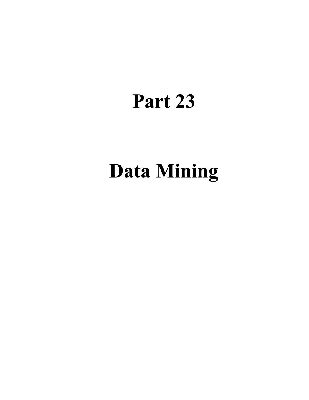 Part 23 - Data Mining