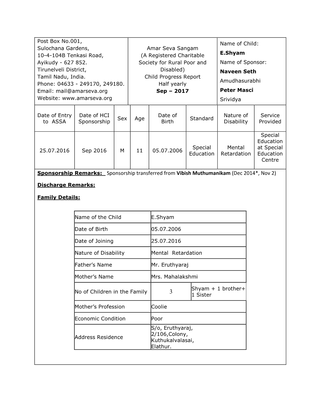 Report for Sep 2017