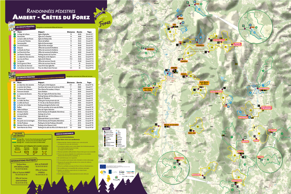 Télécharger Le Plan Des Randonnées Ambert Crêtes Du Forez