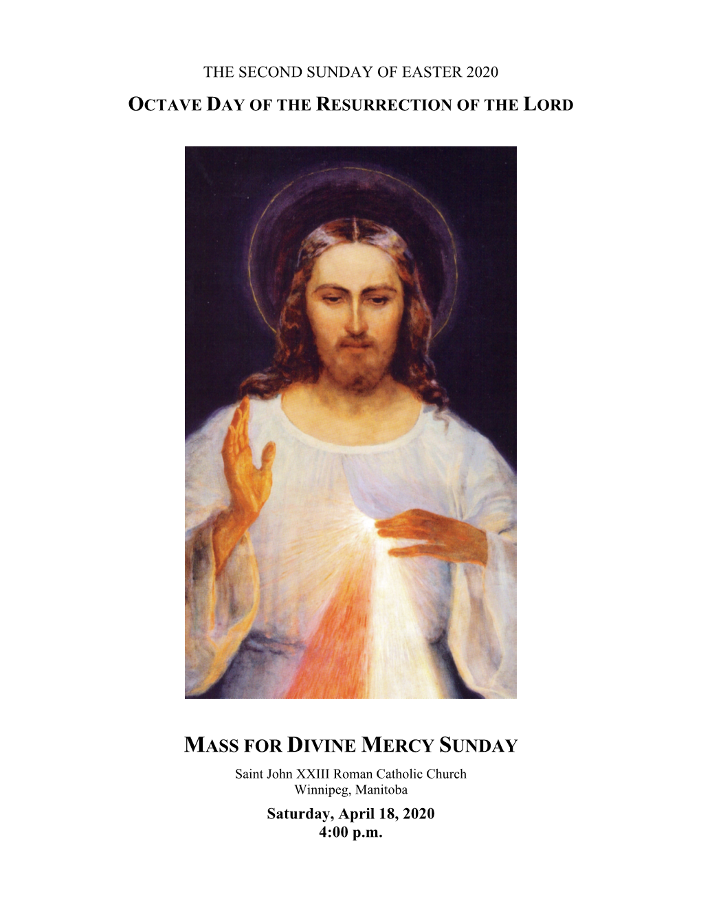 Divine Mercy Sunday 2020