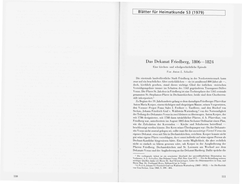 Das Dekanat Friedberg, 1806—1824 Eine Kirchen- Und Schulgeschichtliche Episode Von Anton L