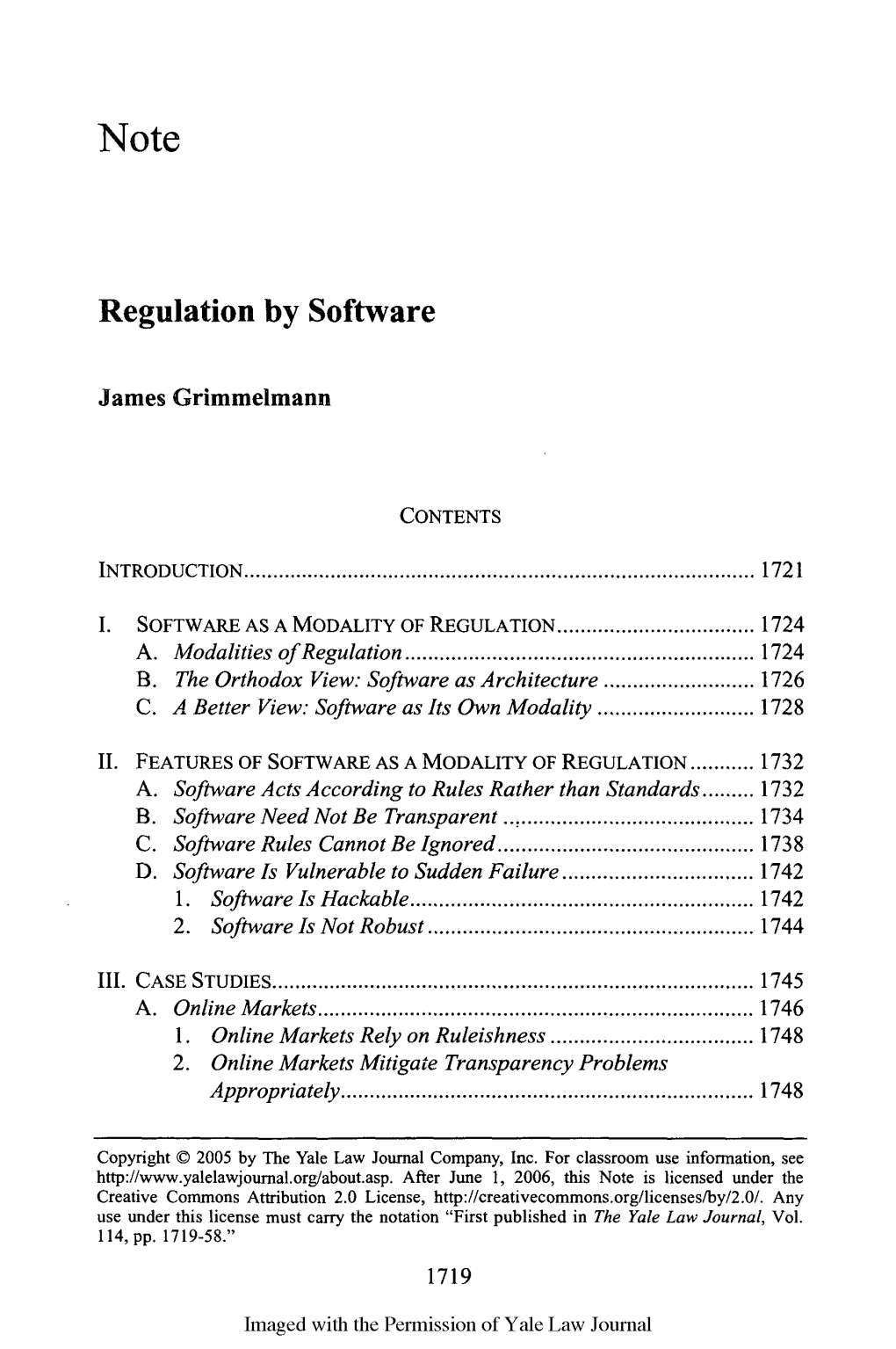 Regulation by Software