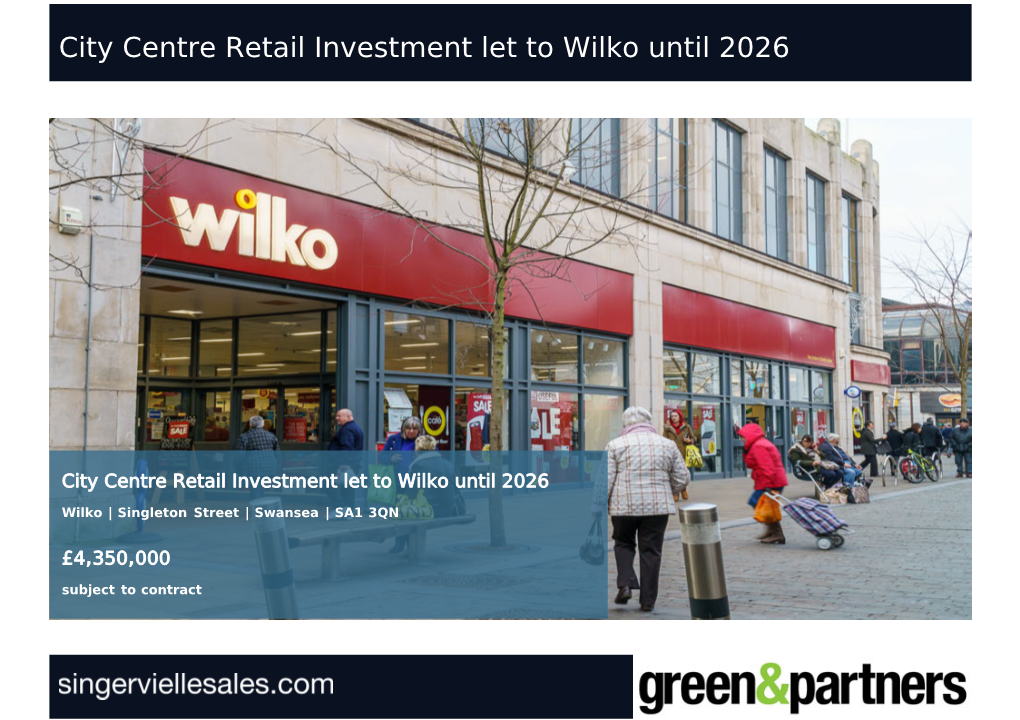 City Centre Retail Investment Let to Wilko Until 2026