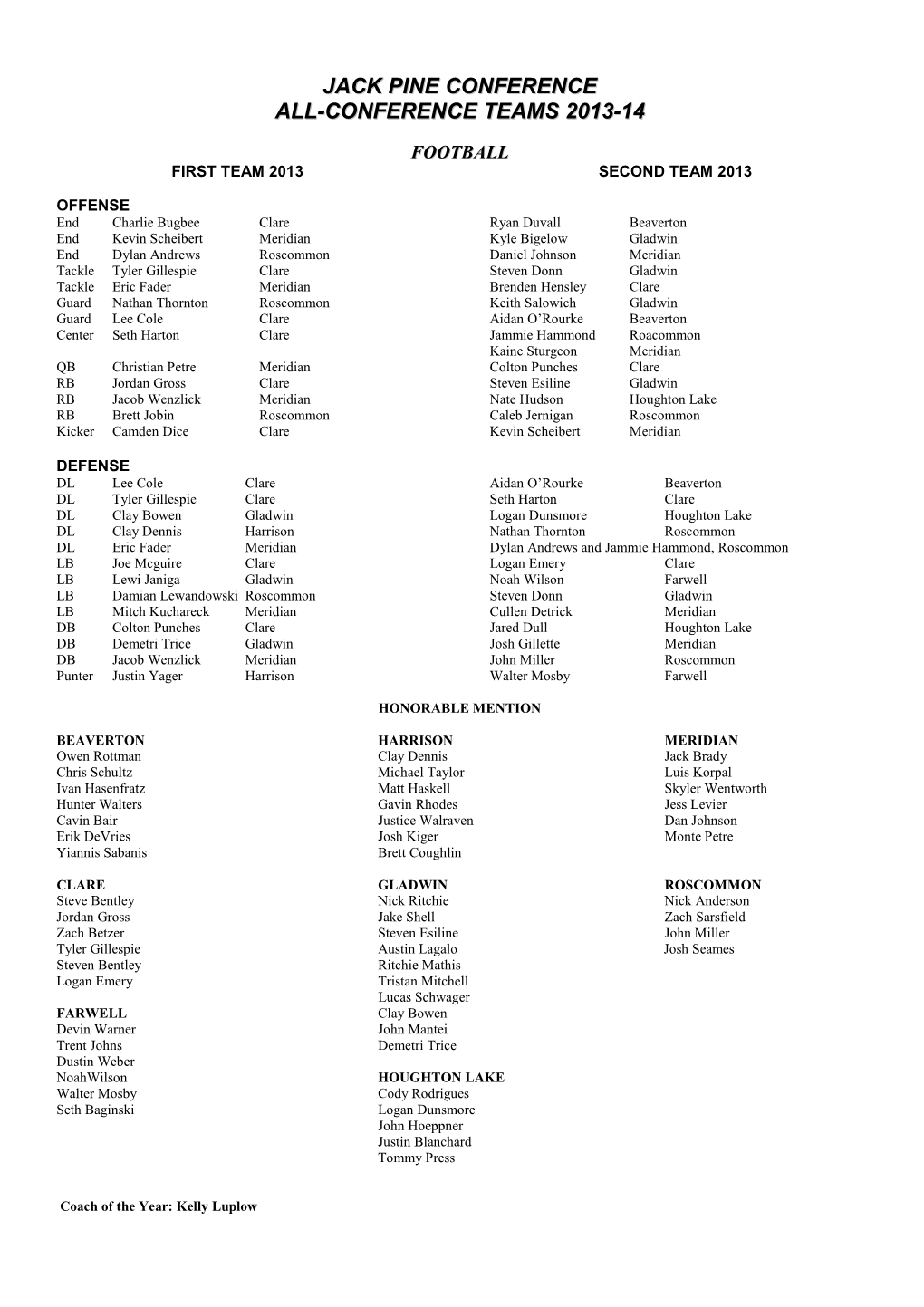 Al Conference Teams 2013-14