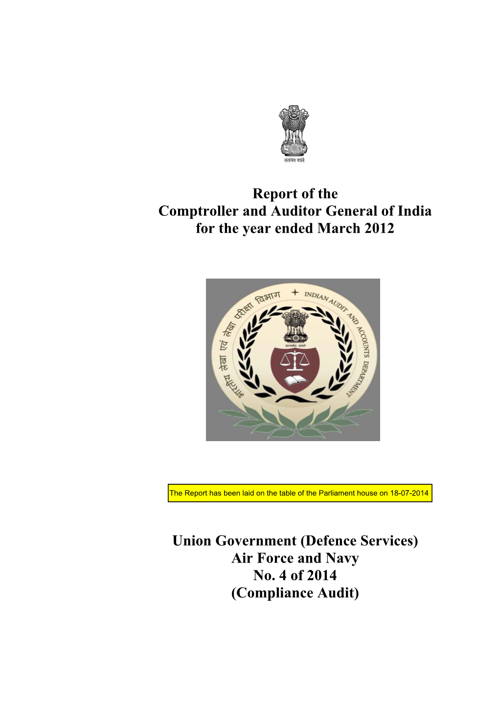 (Defence Services), Air Force and Navy,Compliance Audit