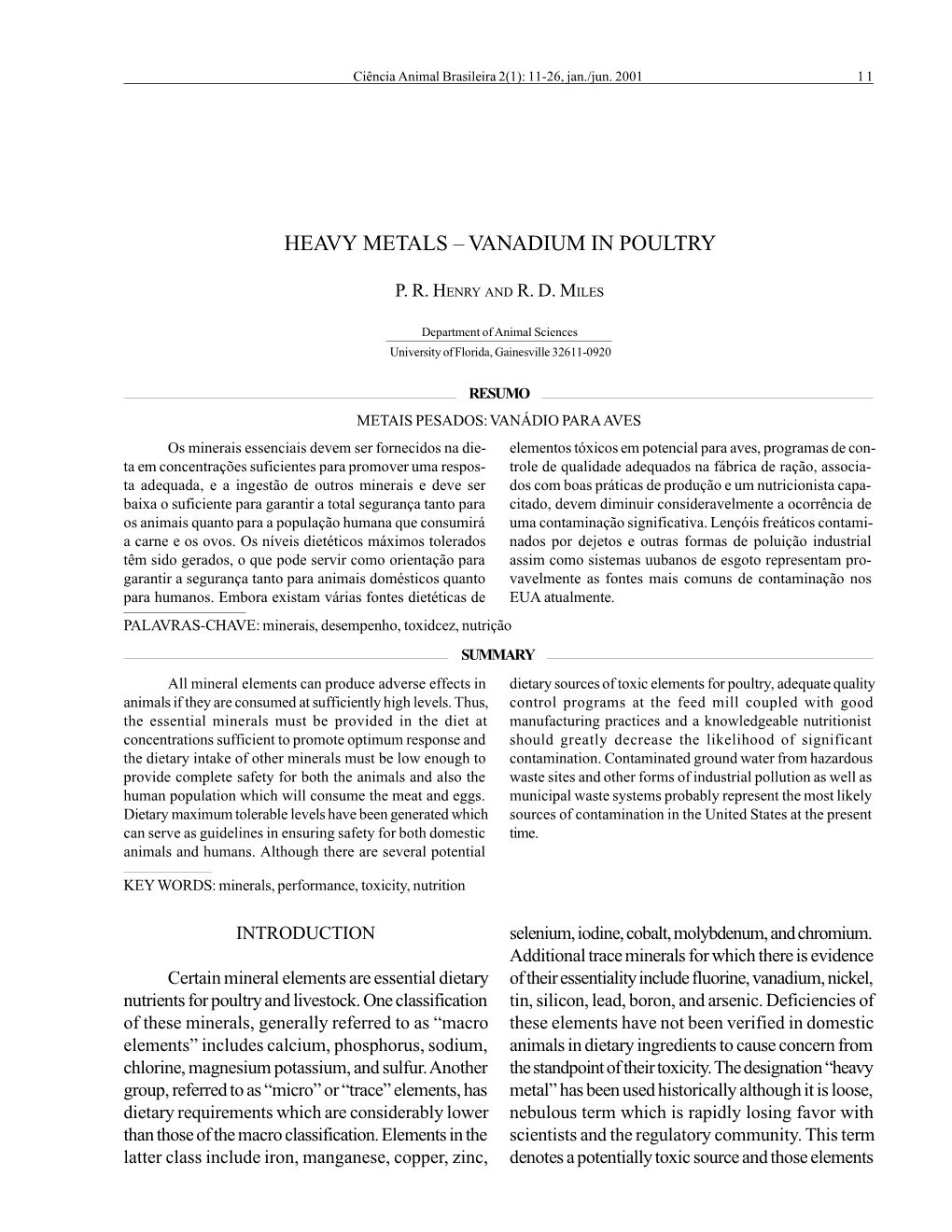 Heavy Metals – Vanadium in Poultry