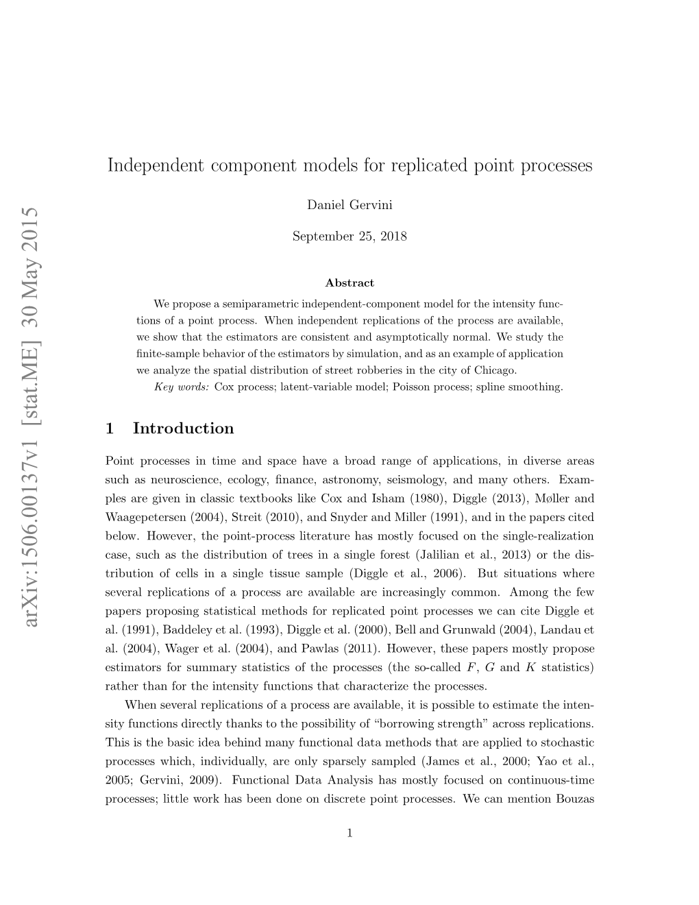 Independent Component Models for Replicated Point Processes