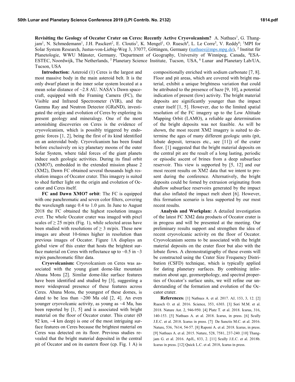 Revisiting the Geology of Occator Crater on Ceres: Recently Active Cryovolcanism? A