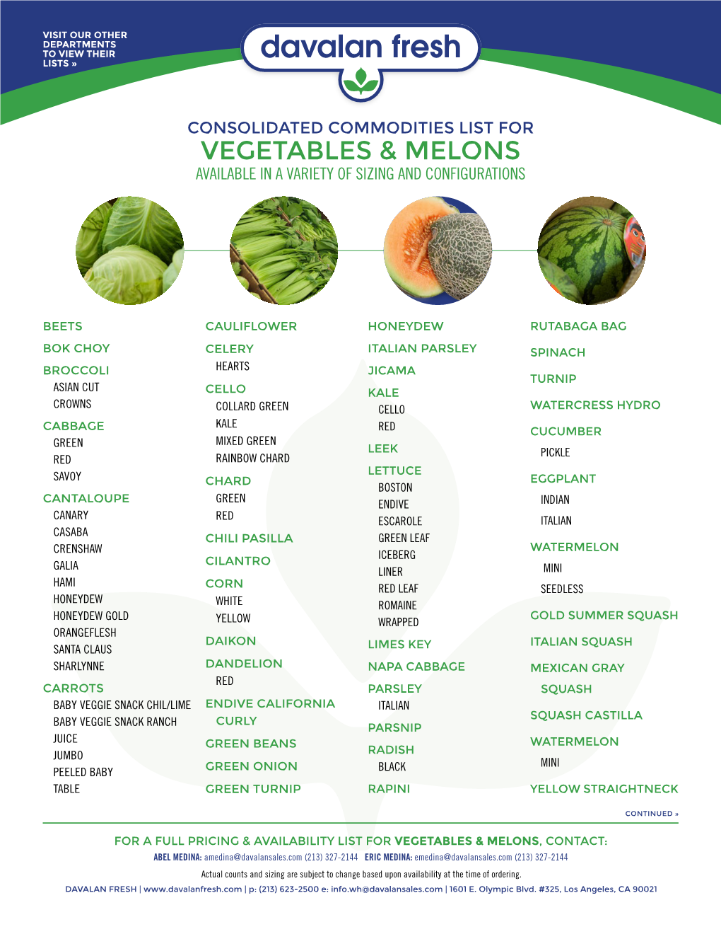 Vegetables & Melons