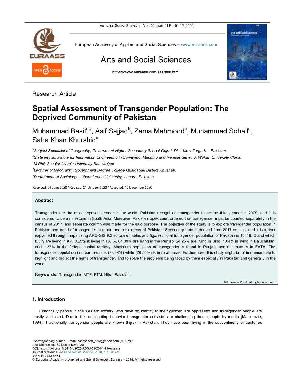 Spatial Assessment of Transgender Population