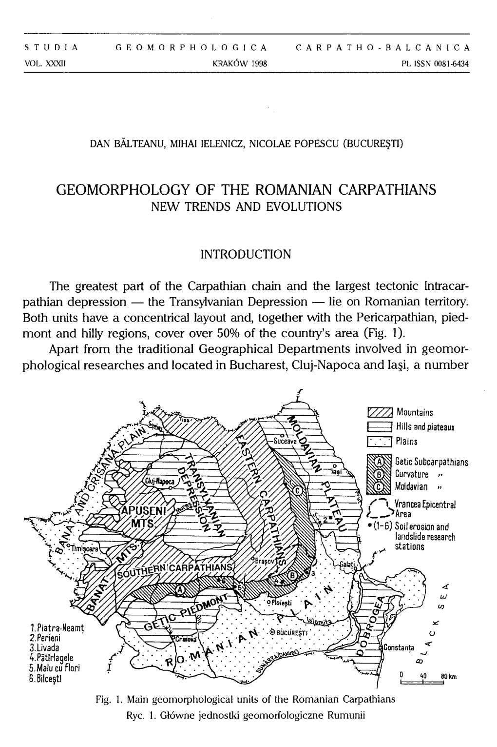 Geomorphology of the Romanian Carpathians New Trends and Evolutions