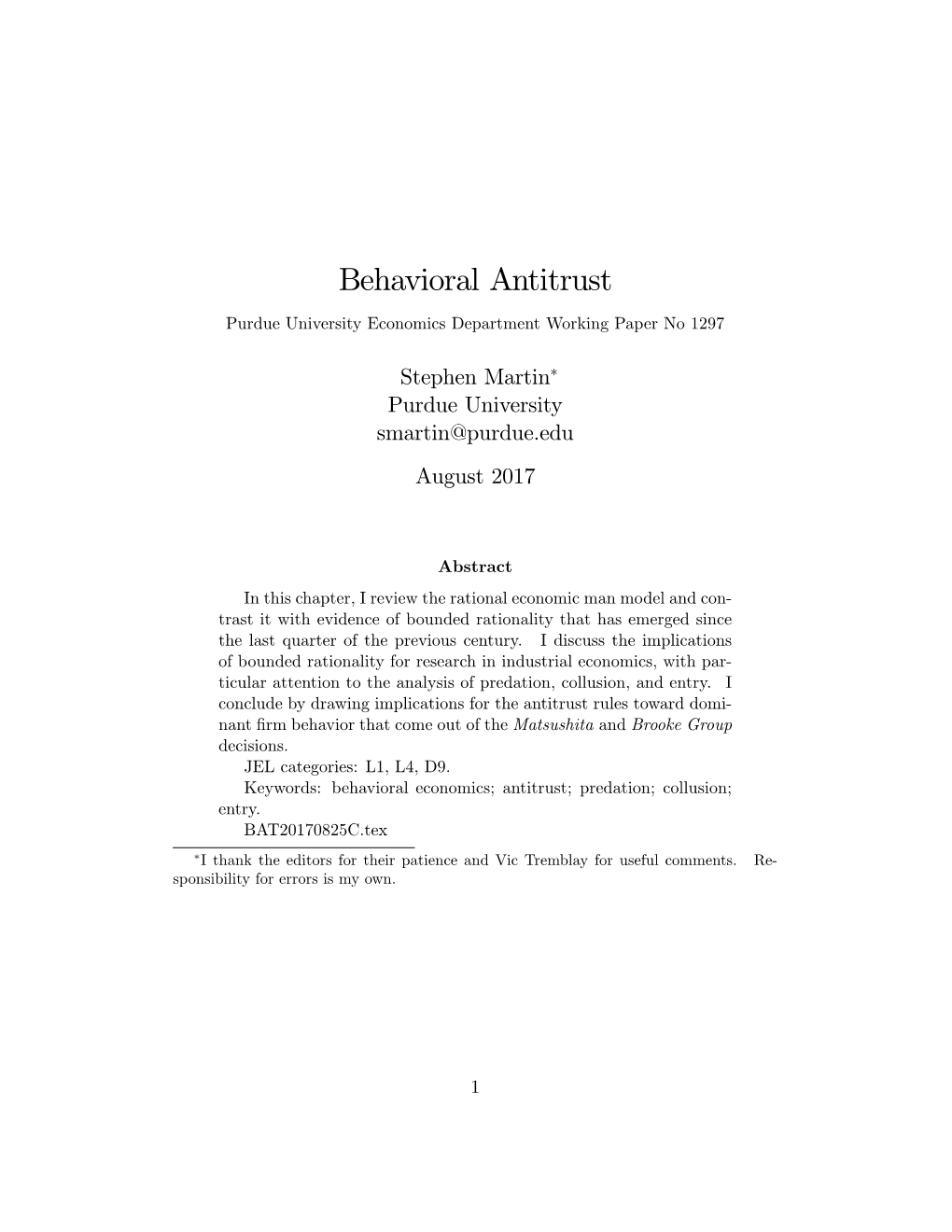 Behavioral Antitrust