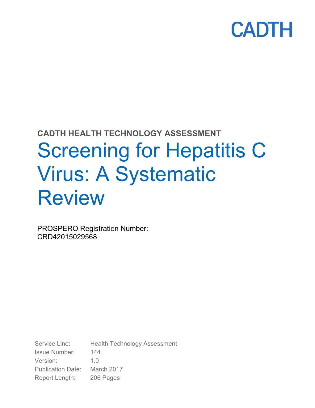 Screening for Hepatitis C Virus: a Systematic Review