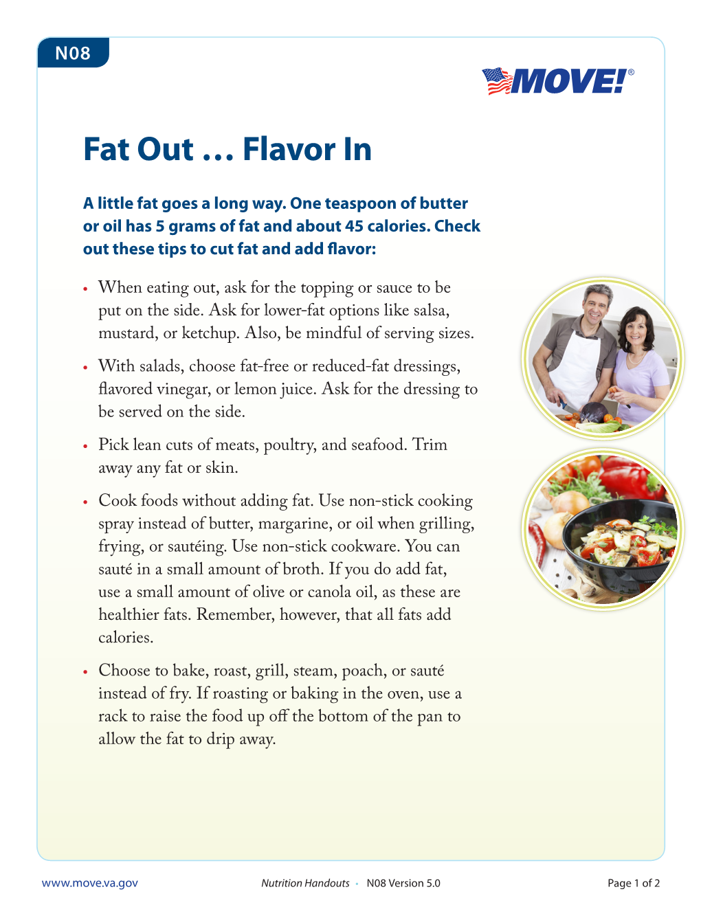 MOVE! Nutrition Handout N08: Fat Out…Flavor In