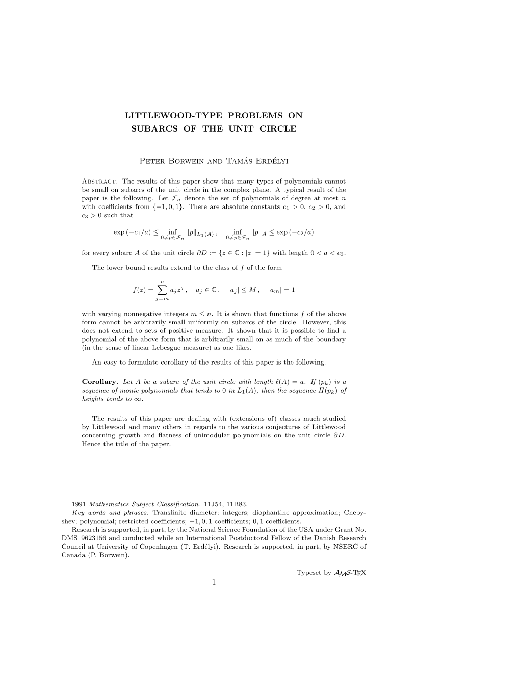 Littlewood-Type Problems on Subarcs of the Unit Circle